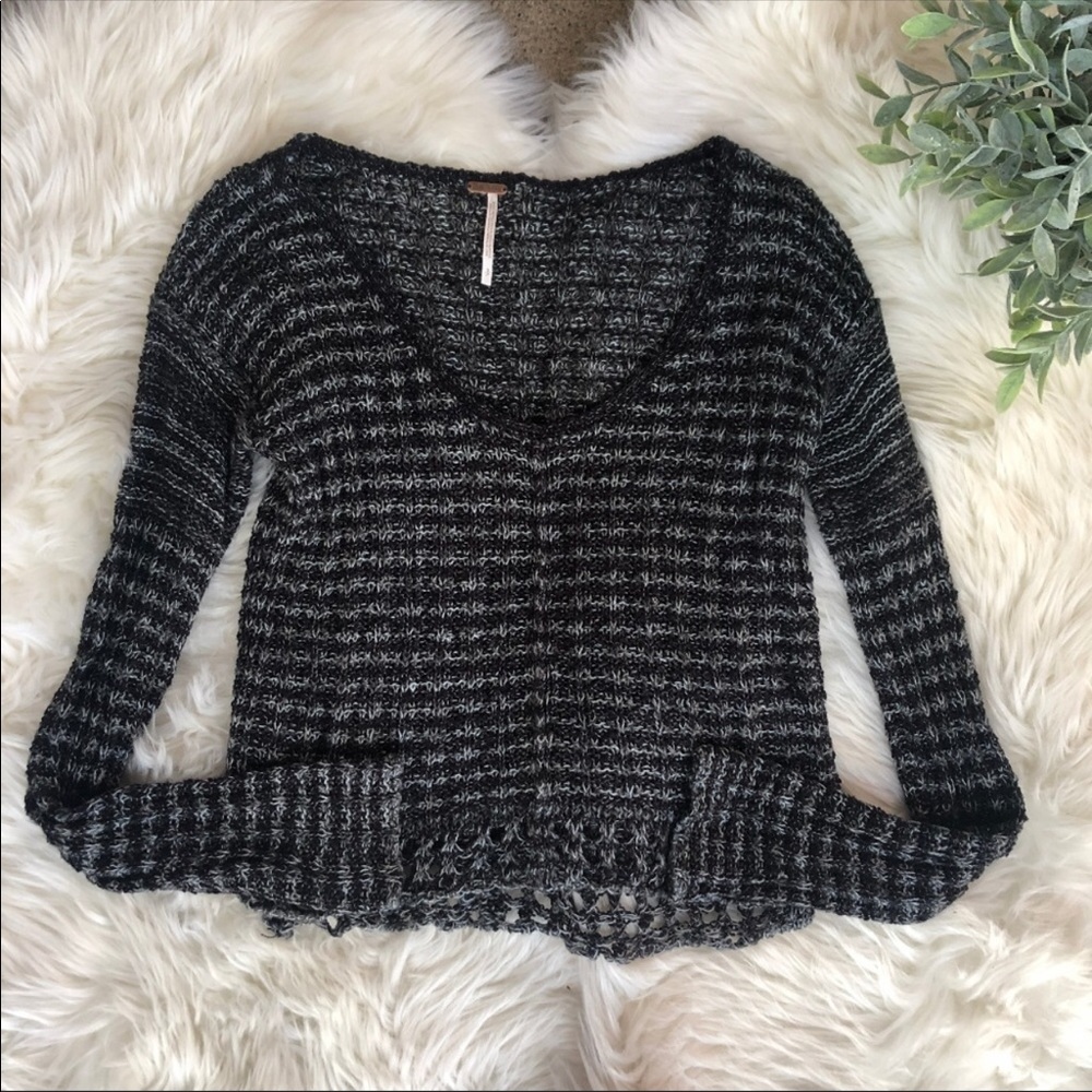 FREE PEOPLE striped scoop neck sweater
